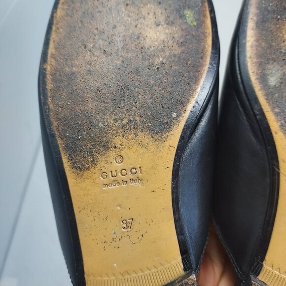 Gucci Black Horsebit Rose Floral Embroidery Princetown Slide Mule - Picture 5 of 12